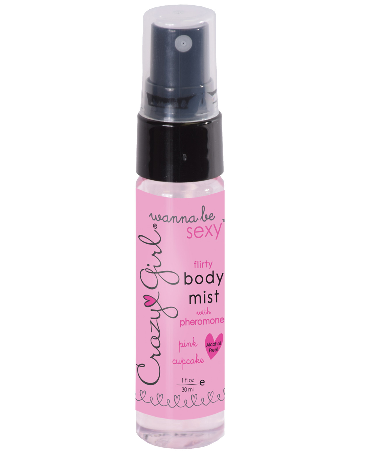 Crazy Girl Wanna be Sexy Body Mist w/Pheromones - 1 oz Pink Cupcake -  Caliente Adult